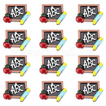Sunnyclue 1 boîte de 25 breloques d'école en résine à dos plat en forme de pomme rouge RESI-SC0002-41-1