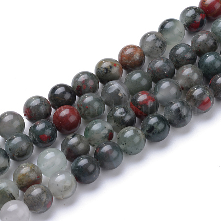 Natural African Bloodstone Beads Strands X-G-R345-4mm-50-1