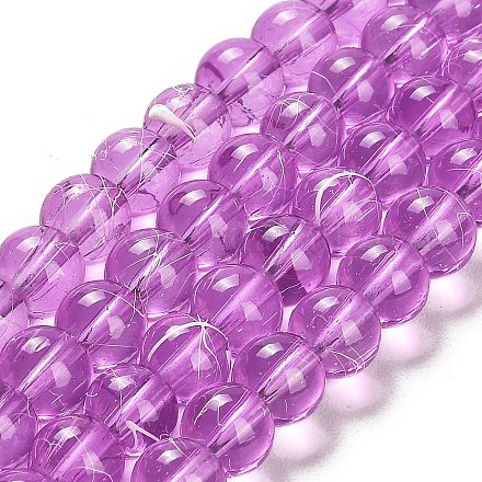 Chapelets de perles en verre transparent drawbench GLAD-Q012-8mm-18-1