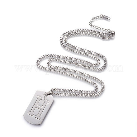 304 geteilte Halskette aus Edelstahl NJEW-L152-03H-1
