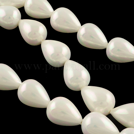 Tropfen Muschel Perlen Perlen Stränge BSHE-R150-01-1
