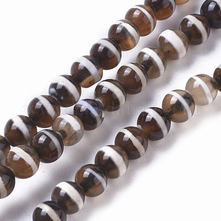 Dzi-Perlen mit Streifenmuster im tibetischen Stil TDZI-I003-04A-1