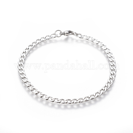 304 Stainless Steel Curb Chain Bracelets BJEW-E369-12P-1