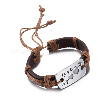 Unisex trendige Lederband Armbänder BJEW-BB15581-A-1