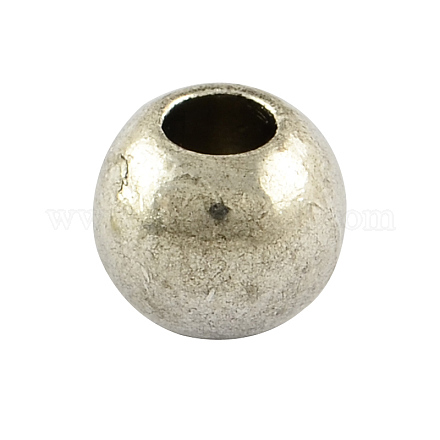 Perles d'espacement rondes en alliage de style tibétain TIBEB-5285-AS-NR-1
