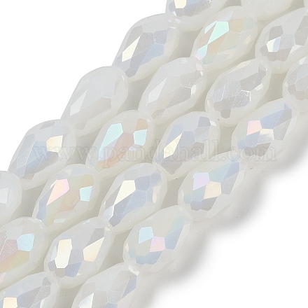 Непрозрачные однотонные гальванические стеклянные бусины EGLA-N013-J10mm-B03-1