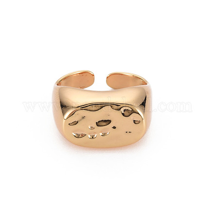 Hammered Oval Brass Cuff Rings RJEW-S048-003G-NF-1