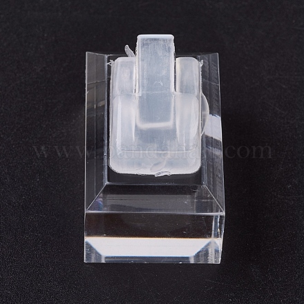 プラスチックのリングが表示されます  有機ガラスと  ジュエリーディスプレイ  透明  3.6x2.45x3cm RDIS-L003-04-1