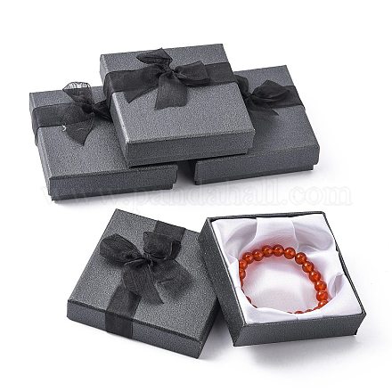 Bowknot coffrets cadeaux ruban d'organza carton bracelet de bracelet X-BC148-05-1