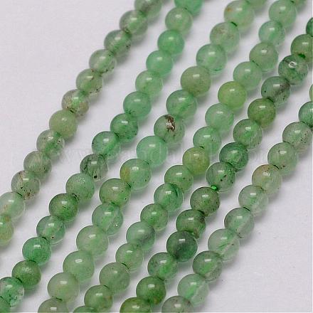 Chapelets de perle verte d'aventurine naturel G-K146-14-2mm-1