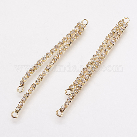 Connettori per maglie di catena a tazza con strass in ottone KK-F731-49G-1