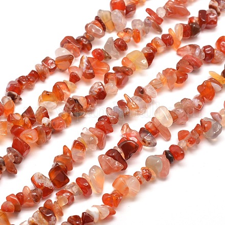 Brins de perles d'agate rouge du sud naturelle X-G-M205-40-1