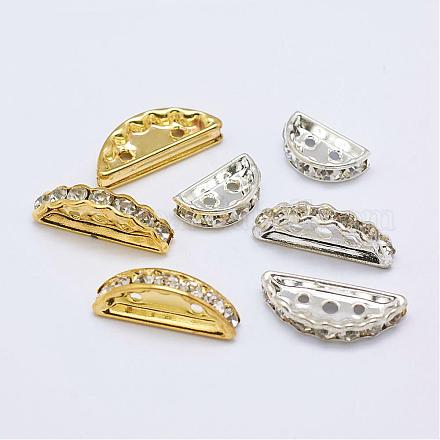 Abalorios de latón Diamante de imitación espaciador KK-K159-07-1