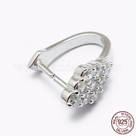 Rhodium Plated 925 Sterling Silver Micro Pave Cubic Zirconia Pendant Bails STER-P034-67P-1