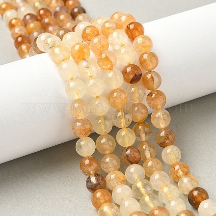Бусы из натурального желтого гематоидного кварца G-D302-01-8mm-1