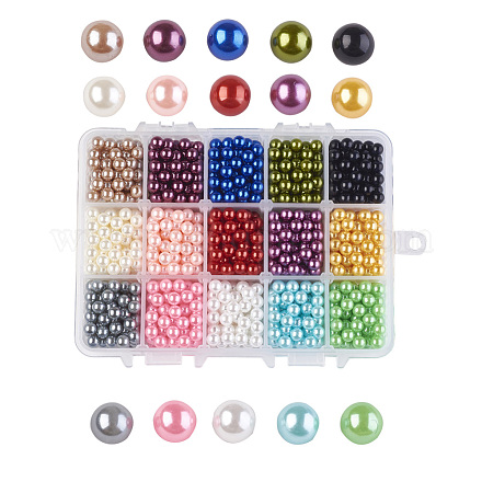 15 цвет abs пластмасса имитация жемчужные бусины SACR-JP0004-07-6mm-1