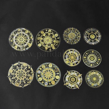 Runde selbstklebende dekorative Aufkleber mit Mandala-Haustier DIY-K069-02B-1
