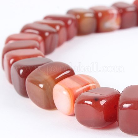 Natural Red Agate Bead Strands G-E244-03-1