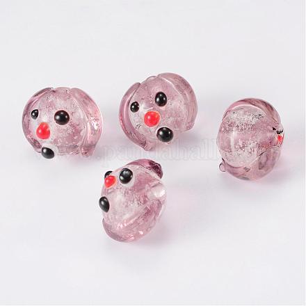 Luminous Handmade Puppy Lampwork Beads LAMP-T002-02G-1
