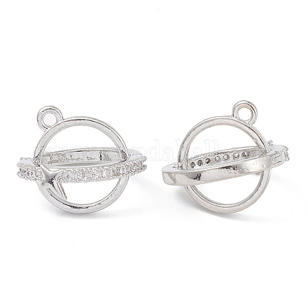 Подвески в клетку из бисера из прозрачного кубического циркония с покрытием из латуни KK-G464-10P-1