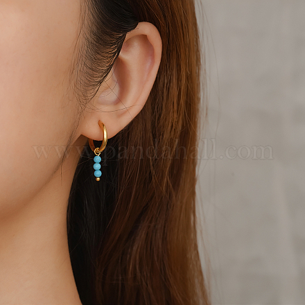 Круглые серьги-кольца с кисточками из нержавеющей стали XZ6750-2-1