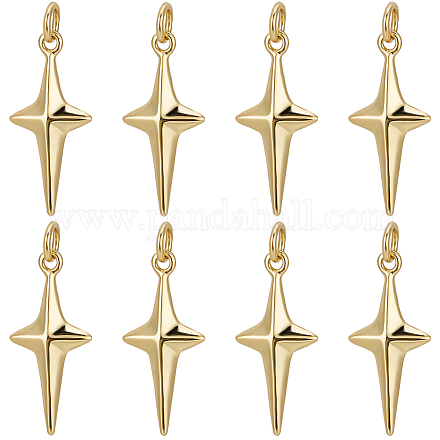 Beebeecraft 1 Box 10Pcs Cross Charms 18K Gold Plated Religious Crucifix Celestial Star Dangle Pendant Charms with Jump Ring for Jewellery Making Necklace Bracelet DIY Crafts ZIRC-BBC0002-29-1