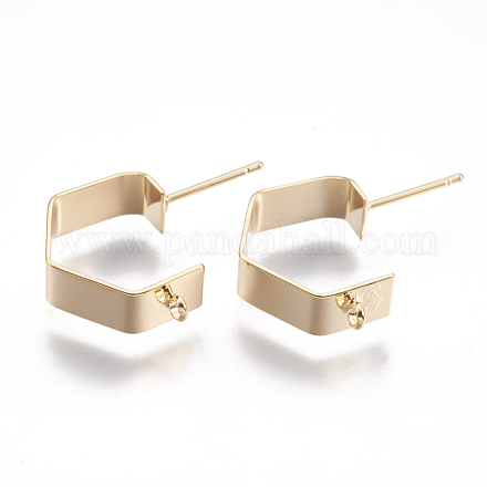 Brass Stud Earring Findings KK-S345-022G-1