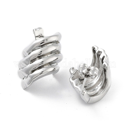 Серьги-гвоздики из латуни с ромбами EJEW-Q811-24P-1