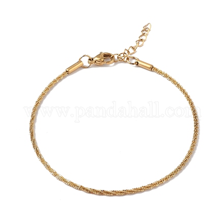 Ion Plating(IP) 304 Stainless Steel Bone Rope Chain Bracelet for Women BJEW-I311-01A-G-1