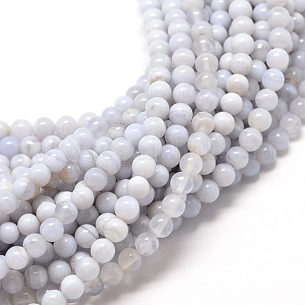 Pierre d'agate naturelle rondes chapelets de perles G-G-P072-20-4mm-1