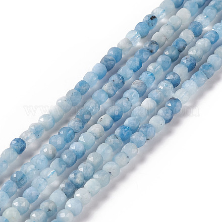 Natürliche teufelsblaue Aquamarin-Perlenstränge G-F717-16B-1