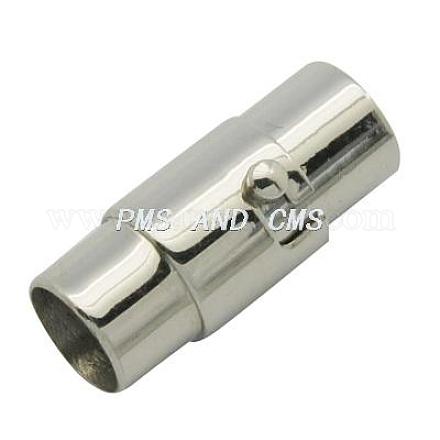 Stainless Steel Locking Tube Magnetic Clasps X-STAS-H049-1-1
