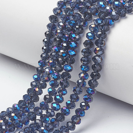 Chapelets de perles en verre électroplaqué EGLA-A034-T6mm-I08-1