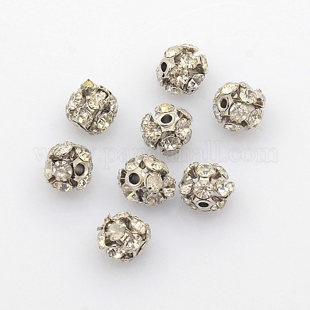 Abalorios de Diamante de imitación de latón RB-A019-6mm-01P-1