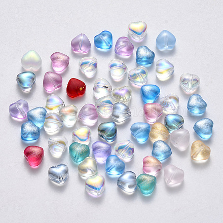 Perles de verre peintes par pulvérisation transparent GLAA-R211-02-1