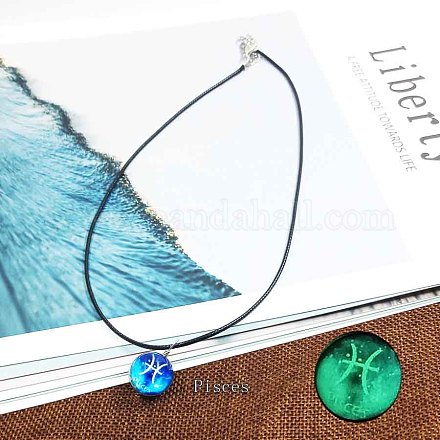 Ожерелья из цинкового сплава и светящегося синего стекла с подвеской в виде созвездия WG9F396-01-1