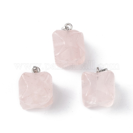 Colgantes naturales de cuarzo rosa G-C002-02J-1