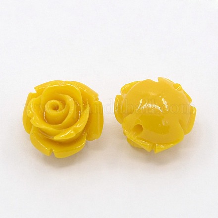 Synthetic Coral 3D Flower Rose Beads CORA-A006-8mm-057-1