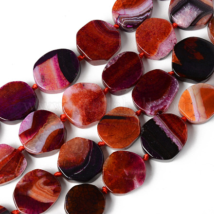Natur Multi-Color-Achat Perlen Stränge G-S370-047-1
