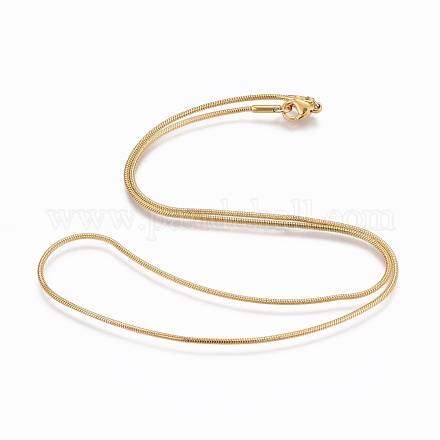 Collares de cadena de serpiente de 304 acero inoxidable NJEW-F248-02B-G-1