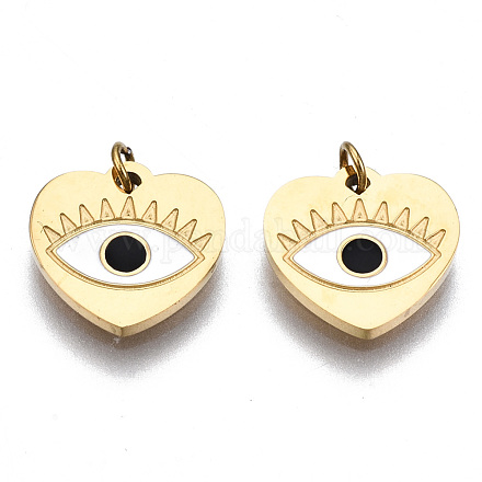 316 Surgical Stainless Steel Enamel Charms X-STAS-S116-379A-G-1