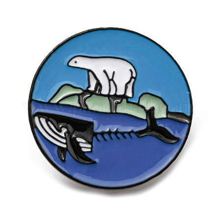 Spilla smaltata a tema protezione dell'ecologico marino JEWB-B008-01B-1