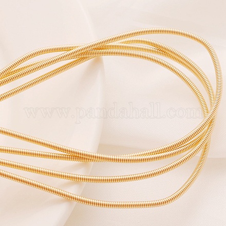 フランス真鍮線グリンプワイヤー  丸型フレキシブルコイル線  刺繍やジュエリー製作用のメタリック糸  ゴールドカラー  1.6mm  約3.28フィート（1m）/ pc CWIR-G002-01G-1