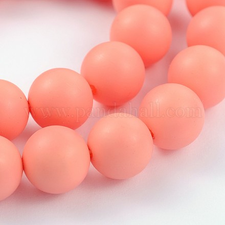 Frosted Round Shell Pearl Bead Strands BSHE-J011-8mm-B01-1