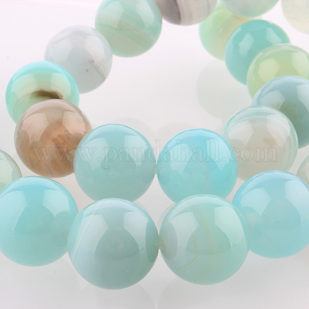 Chapelets de perles rondes en pierre d'agate naturelle G-E236-04-1