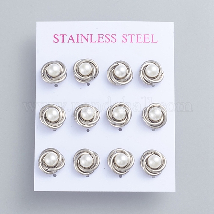 304 Stainless Steel Stud Earrings EJEW-F246-02P-1