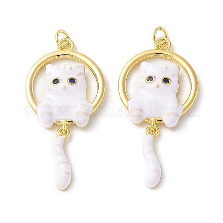 Подвески из латуни с эмалью в стойку KK-B053-35G-01-1