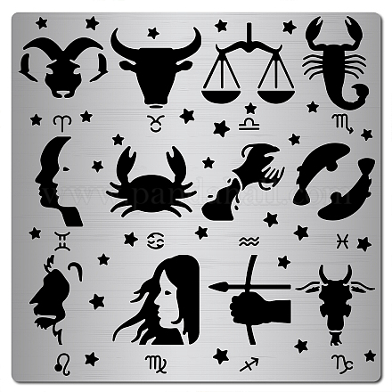 Shop GORGECRAFT 6.3 Inch Metal Constellations Stencils Zodiac Glyphs ...