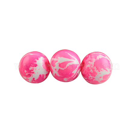 Baking Painted Round Glass Bead Strands DGLA-S084-12mm-55-1