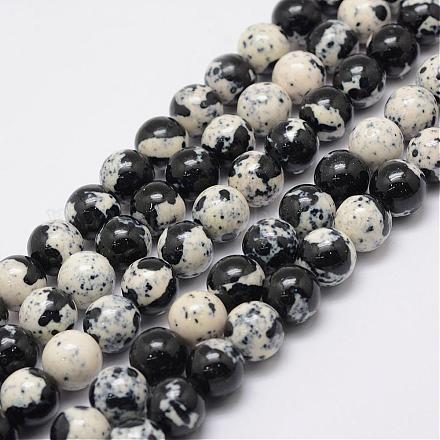 Chapelets de perles en jade blanc d'océan naturel G-E346-4mm-08-1